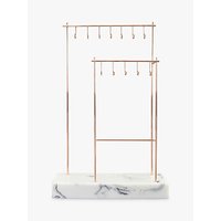 Stackers 12-Hook Jewellery Stand With Marble Base, Rose Gold
