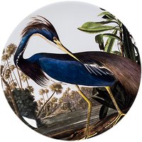Magpie Heron Round Platter, Blue/White