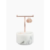 Stackers T-Bar Jewellery Hanger Stand, Rose Gold/White Marble
