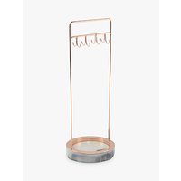 Stackers 4-Hook Jewellery Stand With Marble Base, Rose Gold