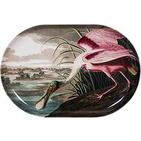 Magpie Spoonbill Oval Platter, Pink/White