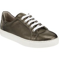 John Lewis Elsie Lace Up Trainers, Metallic Gold