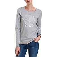 Barbour Shipper Compass Print T-Shirt, Light Grey Marl