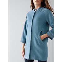 Numph Maryl Wool-Blend Coat, Bluestone