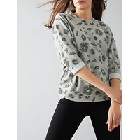 Numph Nikolana Printed Sweatshirt, Grey Melange