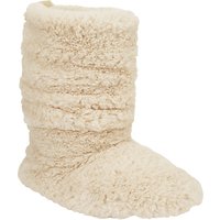 John Lewis All Faux Fur Boot Slippers, Natural