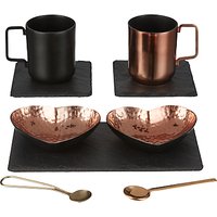 Just Slate Heart Copper Serving And Coffee Cup Gift Set