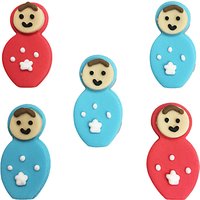 Creative Party Sugarcraft Russian Christmas Cake Toppers, Pack Of 5