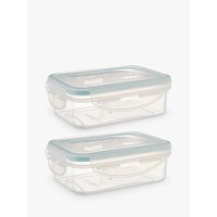 John Lewis Polypropylene Snack Pot Storage Containers, Set Of 2, Clear, 240ml