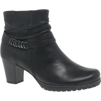 Gabor Pollyanna Wide Fit Block Heeled Ankle Boots, Black