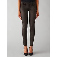 7 For All Mankind Skinny Leather-Like Jeans, Black