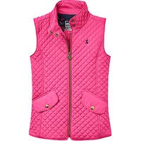Little Joule Girls' Quilted Gilet, Fuschia Pink