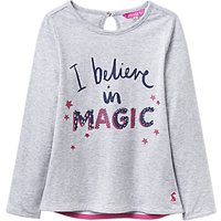 Little Joule Girls' I Believe In Magic T-Shirt, Grey