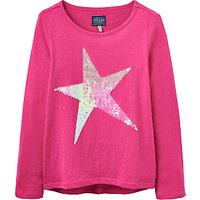 Little Joule Girls' Sequin Star T-Shirt, Fuschia Pink