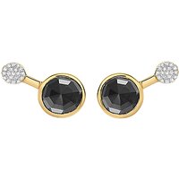 Missoma 18ct Gold Vermeil Cosmic Orbit Round Hematite And Zircon Pave Stud Earrings, Gold/Black
