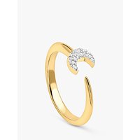 Missoma 18ct Gold Vermeil Eclipse Pave Moon Ring, Gold