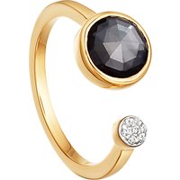 Missoma 18ct Gold Vermeil Double Orbit Hematite And Zircon Pave Ring, Gold/Black