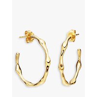 Missoma 18ct Gold Vermeil Medium Molten Hoop Earrings, Gold