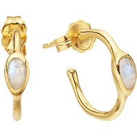 Missoma 18ct Gold Vermeil Mini Magma Moonstone Hoop Earrings, Gold