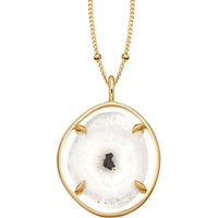 Missoma 18ct Gold Vermeil Slice Pendant Necklace, Snowflake Agate
