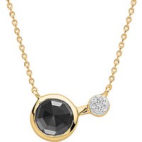 Missoma 18ct Gold Vermeil Cosmic Orbit Round Hematite And Zircon Pave Pendant Necklace, Gold/Black