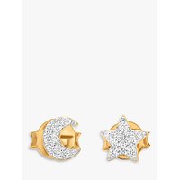 Missoma 18ct Gold Vermeil Pave Star And Moon Stud Earrings, Gold