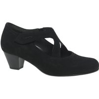 Gabor Breda Extra Wide Fit Cross Strap Court Shoes, Black