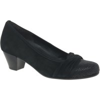 Gabor Embrace Wide Fit Block Heeled Court Shoes, Black