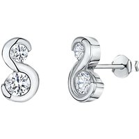 Jools By Jenny Brown S Curved Cubic Zirconia Earrings, Silver
