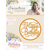 Crafter's Companion Birthday Party Decorative Metal Dies, Pack Of 2