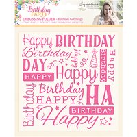 Crafter's Companion Birthday Party Birthday Greetings 6 X 6 Embossing Folder