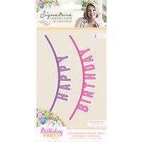 Crafter's Companion Birthday Sentiment Bunting Metal Dies, Pack Of 2