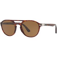 Persol PO3170S Polarised Oval Sunglasses, Tortoise/Brown
