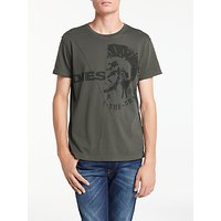 Diesel T-Ulee 'Brave' Punk Graphic Print T-Shirt, Grey