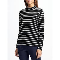 Collection WEEKEND By John Lewis Striped Funnel Neck Top, Black/White