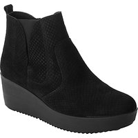 John Lewis Designed For Comfort Pania Wedge Heeled Ankle Boots, Black