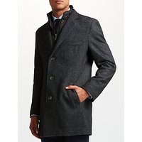 Bugatti Semi Plain Overcoat, Mid Grey