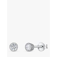 Jools By Jenny Brown Cubic Zirconia Round Stud Earrings, Silver/Clear