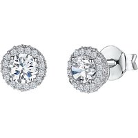 Jools By Jenny Brown Cubic Zirconia Circular Studded Earrings, Silver