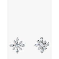 Jools By Jenny Brown Cubic Zirconia Snowflake Stud Earrings, Silver