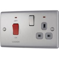 Nexus 45A Double Pole Cooker Switch & Socket With Comes With 13 A Switch Socket