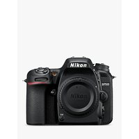 Nikon D7500 DSLR Camera, 20.9 MP, 4K UHD, Wi-Fi, Bluetooth, 3.2 Tiltable Touch Screen, Body Only, Black