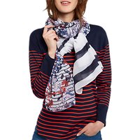 Joules Wensley Scarf, White/Multi