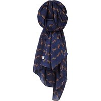Joules Wensley Hare Print Scarf, Navy