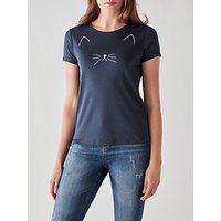 People Tree Meow T-Shirt, Navy