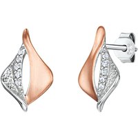Jools By Jenny Brown Cubic Zirconia Two Toned Melting Diamond Drop Earrings, Silver/Rose Gold