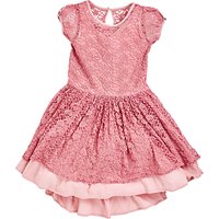 Angel & Rocket Girls' Heart Lace Dress, Pink