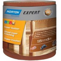 Norton Expert 180 Grit Sandpaper Roll (L)5m (W)115mm - 3157629426494