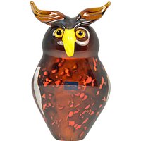 Svaja Oswald Owl Glass Ornament, Brown