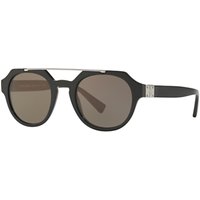 Dolce & Gabbana DG4313 Oval Sunglasses, Black/Brown